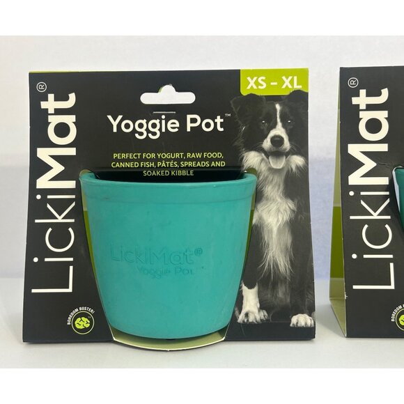 TWO LickiMat Yoggie Pots XS - XL For Dogs Reduce Stress & Boredom Entertain Pets - Picture 3 of 6